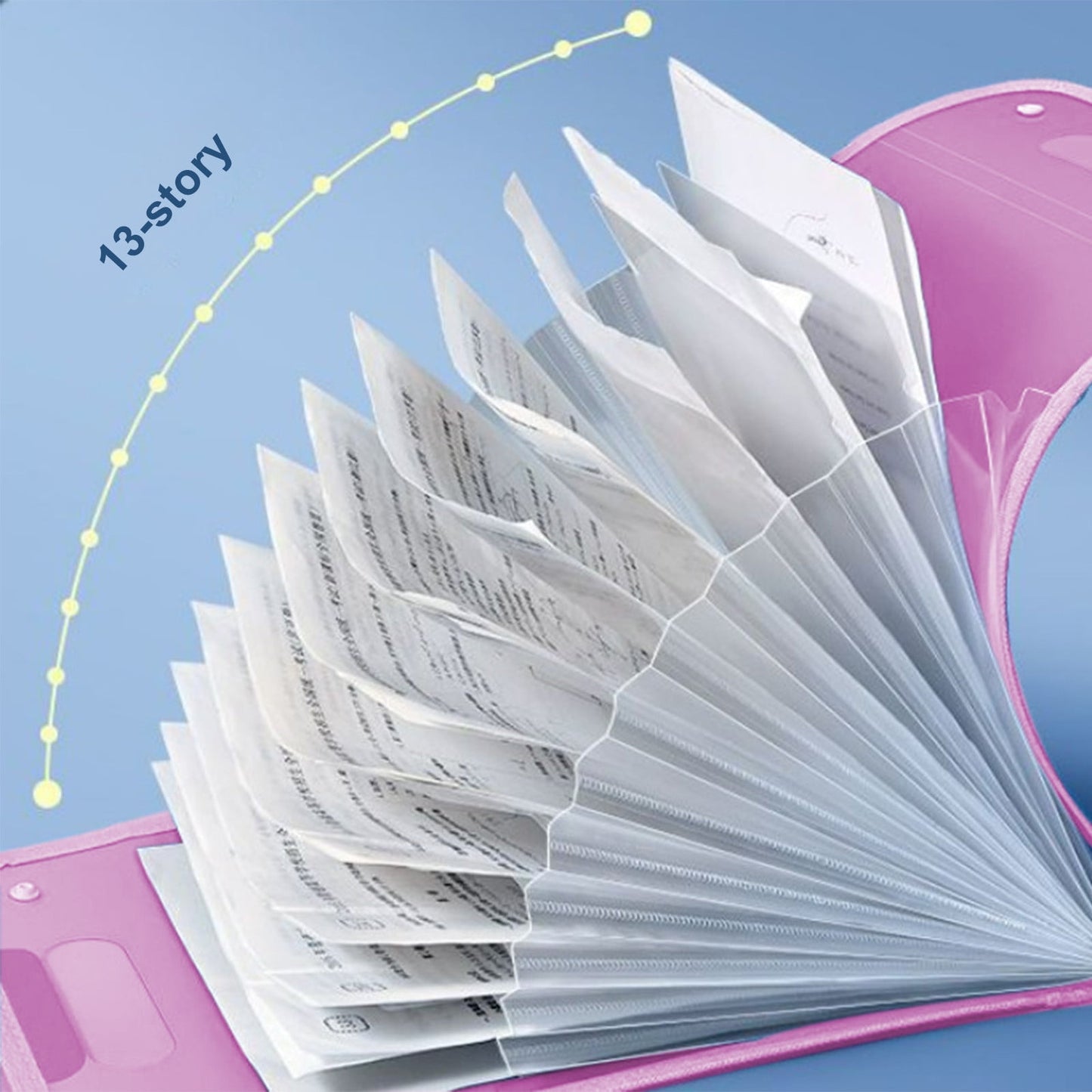 Portable Vertical Expanding Accordion Folder with 13 Pockets, Large Capacity File Organizer Bag A4 Letter V1189-LWWAL-20260401-05165