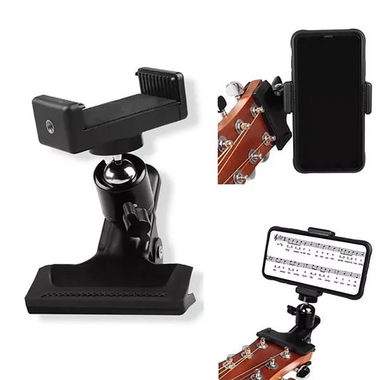 Guitar Head Clip Mobile Phone Holder 360 Degree Rotating Guitar Phone Shelf,for 2.16in-2.95in Phones V1189-LWWAL-20260401-05167