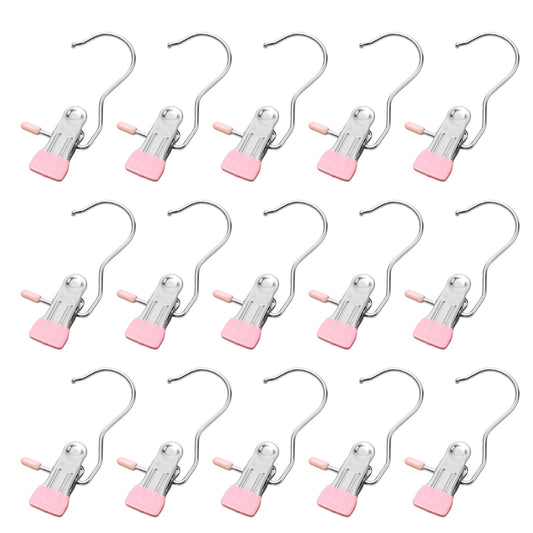 Clothes Pins, 15 Pack Hanger Hooks, Stainless Steel Laundry Clips, Travel Hangers, Towel Clips, Legging V1189-LWWAL-20260401-05169