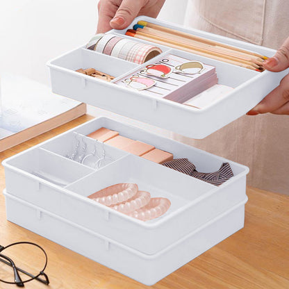 Four Grid Storage Box Plastic Drawer Dividers Flatware Tray Pen Holder Tray Plastic Tray Makeup Tray Plastic V1189-LWWAL-20260401-05172