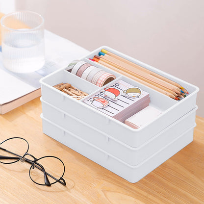 Four Grid Storage Box Plastic Drawer Dividers Flatware Tray Pen Holder Tray Plastic Tray Makeup Tray Plastic V1189-LWWAL-20260401-05172