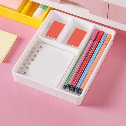 Four Grid Storage Box Plastic Drawer Dividers Flatware Tray Pen Holder Tray Plastic Tray Makeup Tray Plastic V1189-LWWAL-20260401-05172