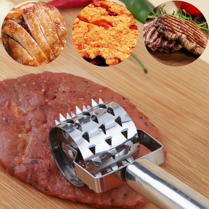 Meat Tenderizer- Stainless Steel Meat Tenderizer Roller Rolling Hammer-Pizza Roll Meat Needle Pin Hole Punch V1189-LWWAL-20260401-05175