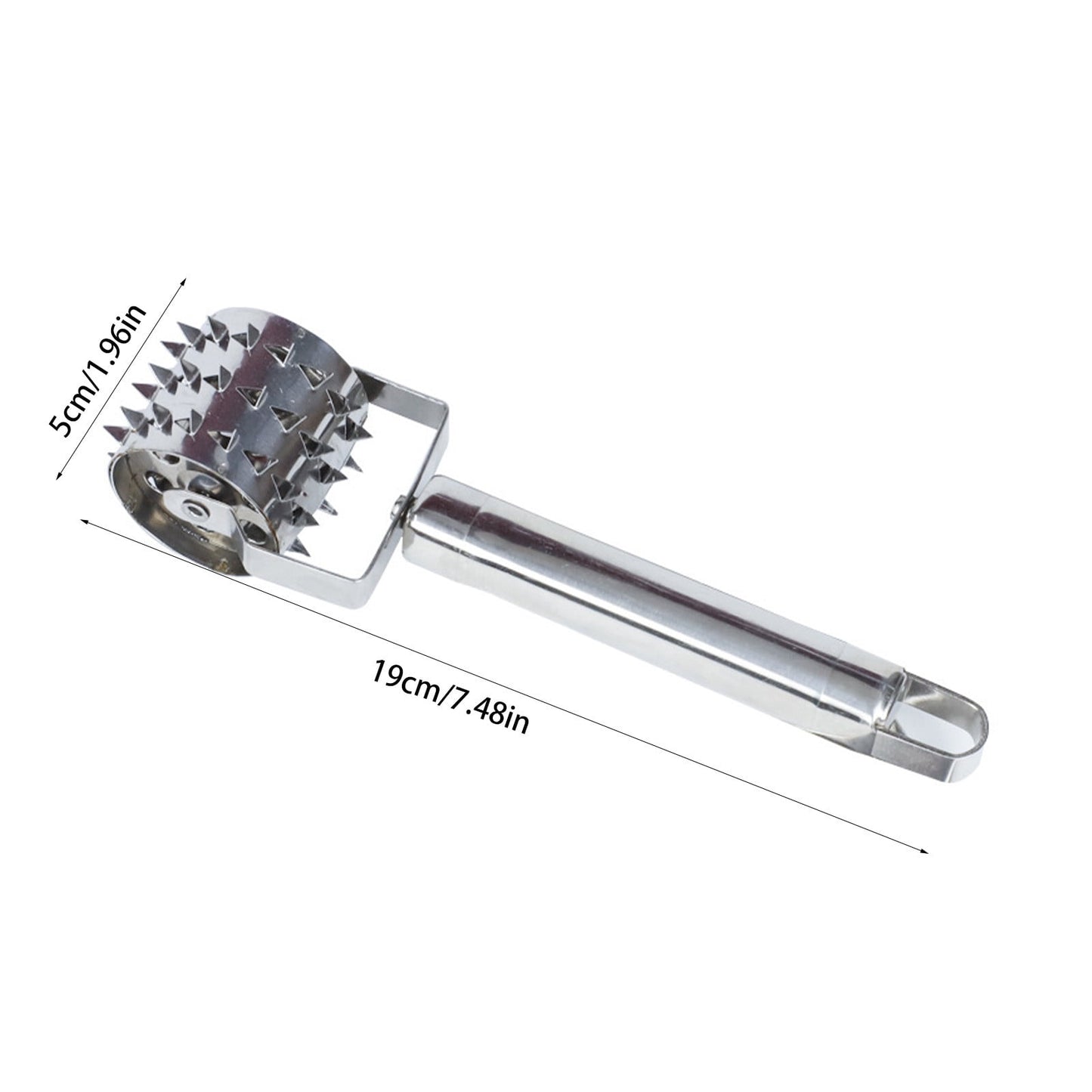 Meat Tenderizer- Stainless Steel Meat Tenderizer Roller Rolling Hammer-Pizza Roll Meat Needle Pin Hole Punch V1189-LWWAL-20260401-05175