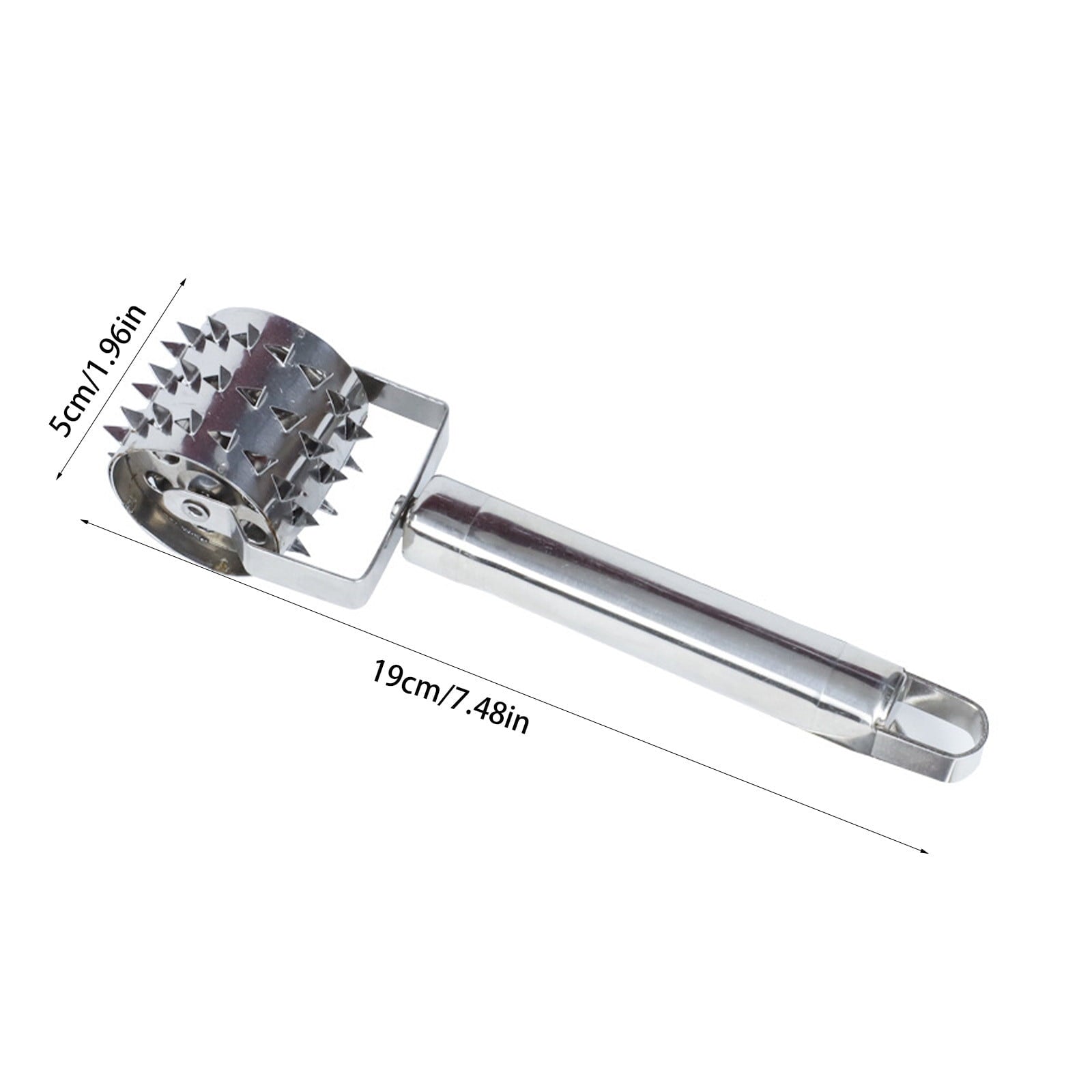 Meat Tenderizer- Stainless Steel Meat Tenderizer Roller Rolling Hammer-Pizza Roll Meat Needle Pin Hole Punch V1189-LWWAL-20260401-05175