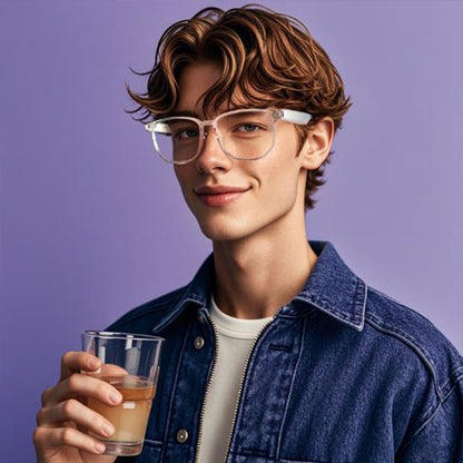 Smart Glasses with Wireless Earbuds, Lightweight Glasses With Blue Light Protection Wireless Bluetooth 5.3 V1189-LWWAL-20260401-05179