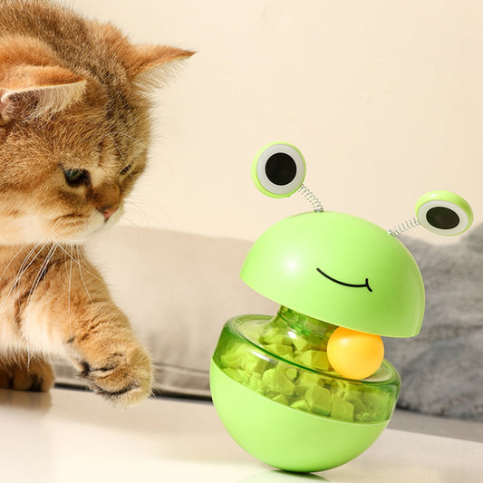 Cat Treat Puzzle, 2 in 1 Pet Slow Feeder Puzzle Ball, Frog Tumbler Cat Treat Toy, and Automatic Slow Feeder V1189-LWWAL-20260401-05189