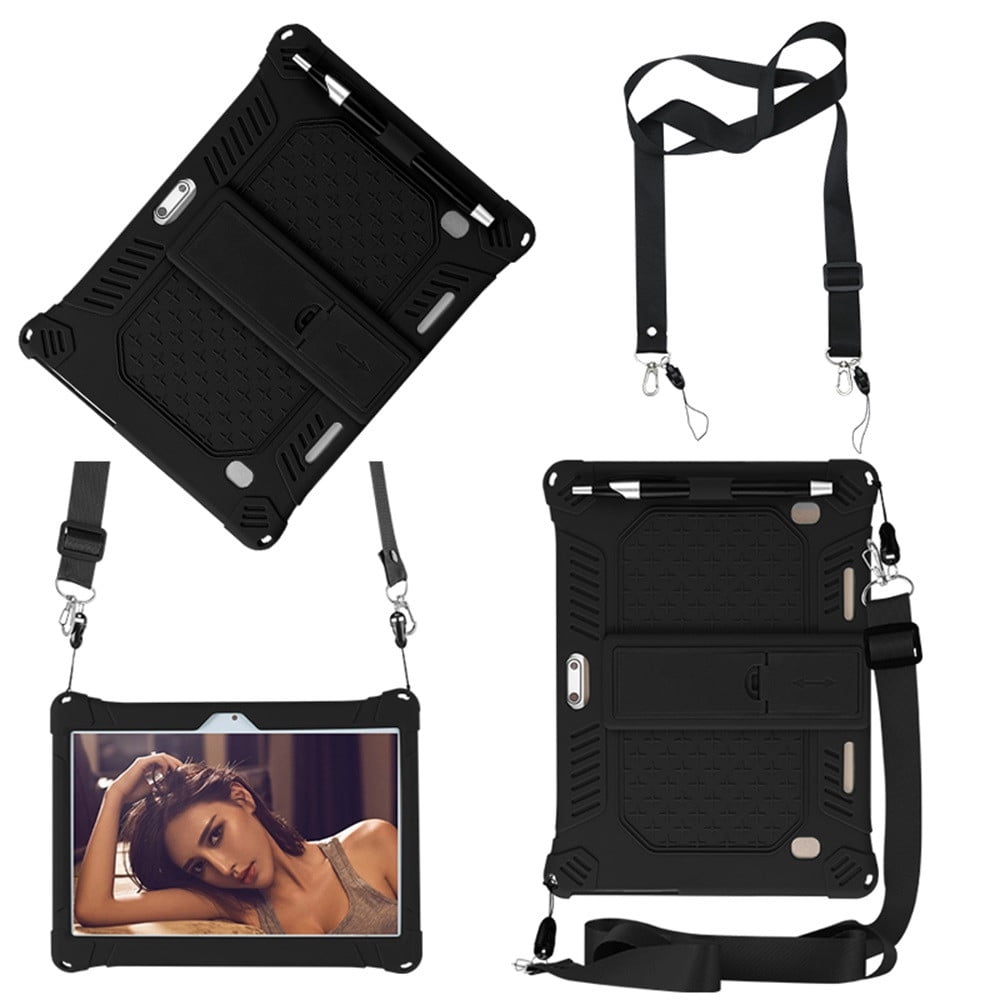10,10.1 inch Silicone Tablet Case with Stylus Pen & Shoulder Strap, Universal Shockproof Silicone Cover V1189-LWWAL-20260401-05236