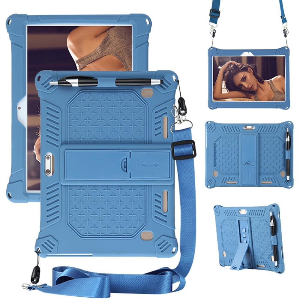 10,10.1 inch Silicone Tablet Case with Stylus Pen & Shoulder Strap, Universal Shockproof Silicone Cover V1189-LWWAL-20260401-05237