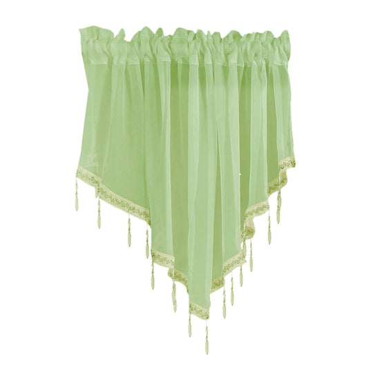 Sheer Beaded Semi Voile Solid Vintage Valances Rod Pocket Curtains for Window Garden Bedroom Kitchen Cafe V1189-LWWAL-20260401-05268