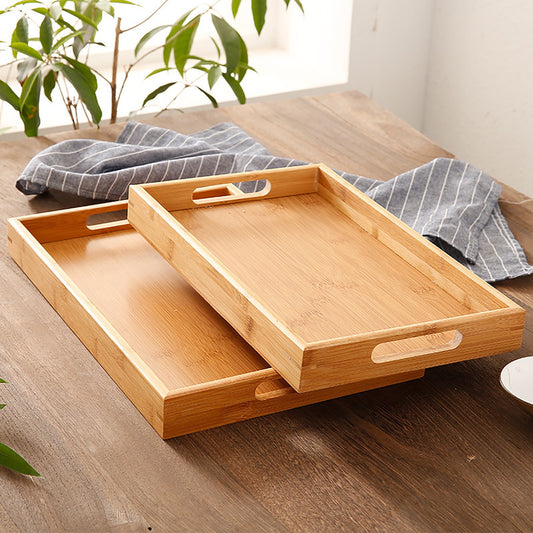 Serving Tray with Handles, Rectangular Bamboo Breakfast Food Tray Wooden Trays ,Natural Wood Tea Coffee Tray V1189-LWWAL-20260401-05276