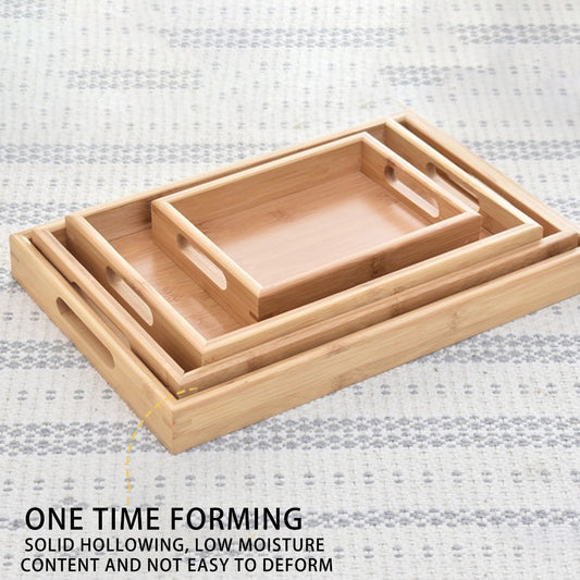 Serving Tray with Handles, Rectangular Bamboo Breakfast Food Tray Wooden Trays ,Natural Wood Tea Coffee Tray V1189-LWWAL-20260401-05276