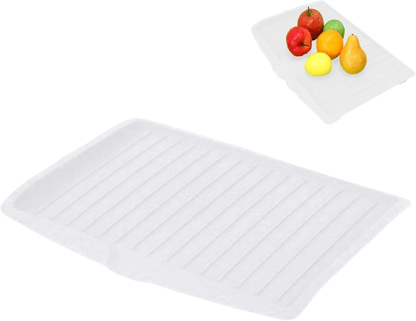 Dish Drain Board with Side Drop - Kitchen Utility Draining Board, Drain Rack, 17.5x12 Inch Kitchen Drying V1189-LWWAL-20260401-05293