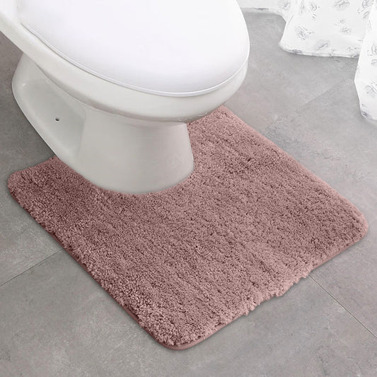 Bathroom Contour Rug Non Slip Toilet U Shaped Bath Mat, Water Absorbent Super Soft Shaggy Chenille Machine V1189-LWWAL-20260401-05294