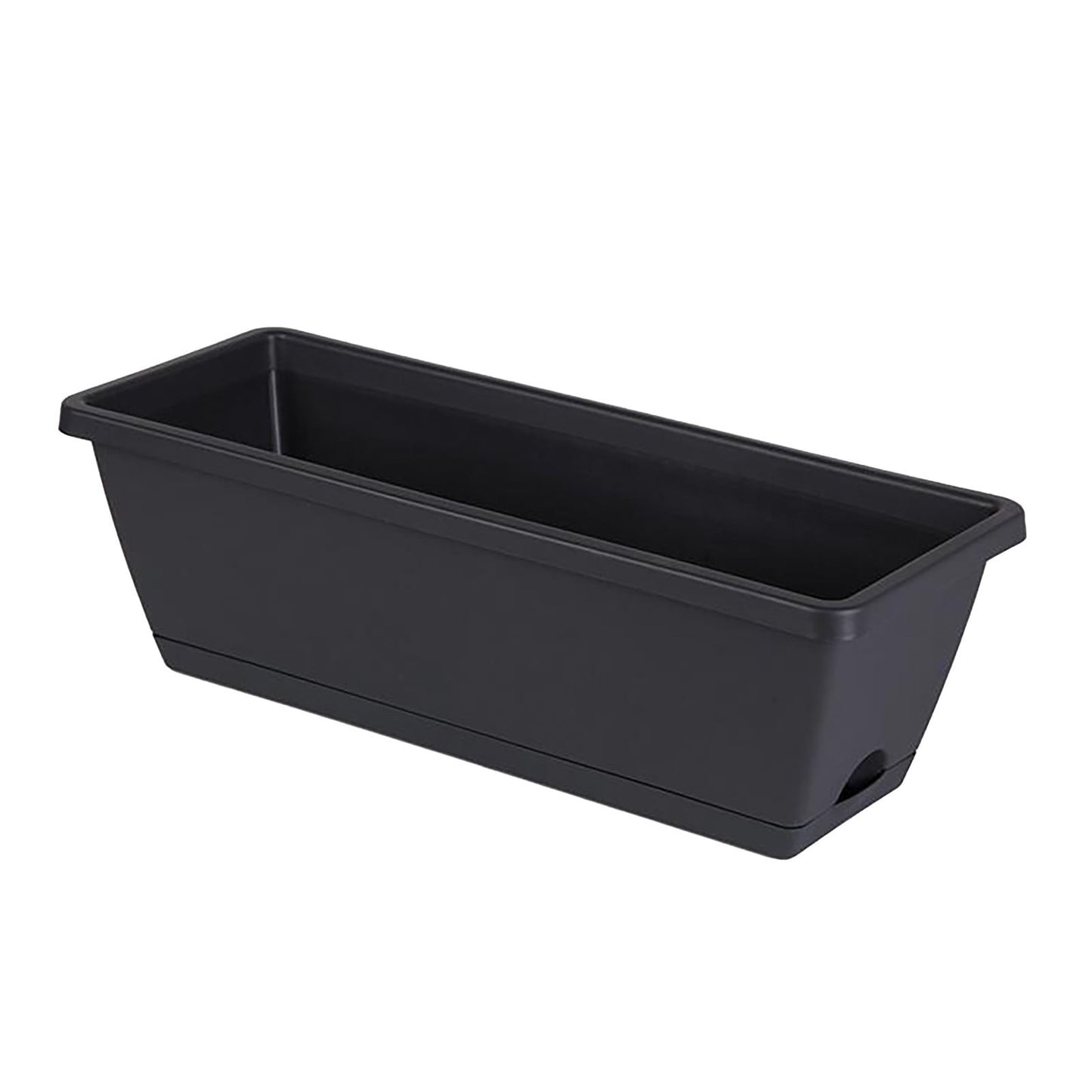 14 Inch Black Plastic Rectangular Window Planter Box, Window Vegetable Planter Box with Trays, 2025 New V1189-LWWAL-20260401-05307