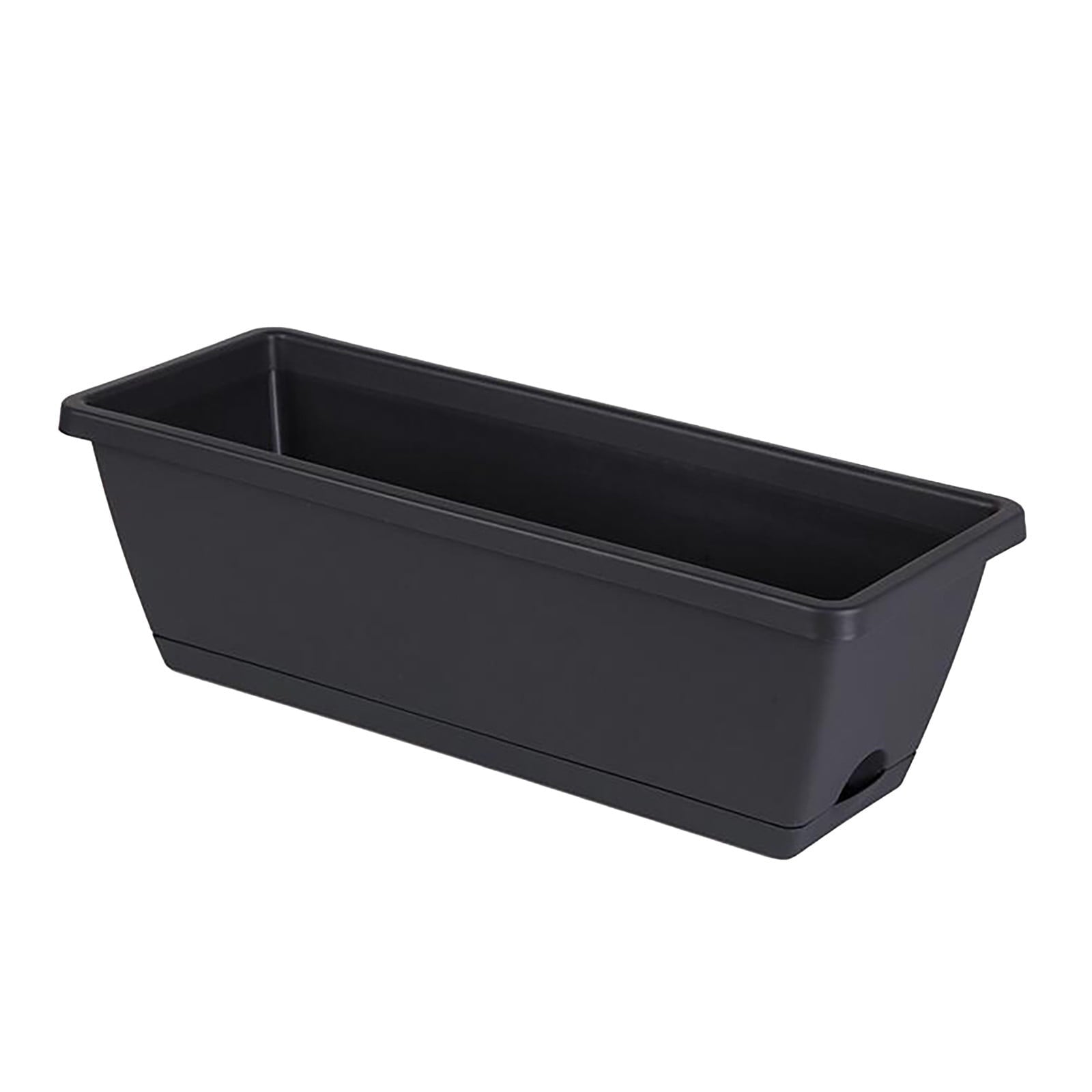 14 Inch Black Plastic Rectangular Window Planter Box, Window Vegetable Planter Box with Trays, 2025 New V1189-LWWAL-20260401-05307