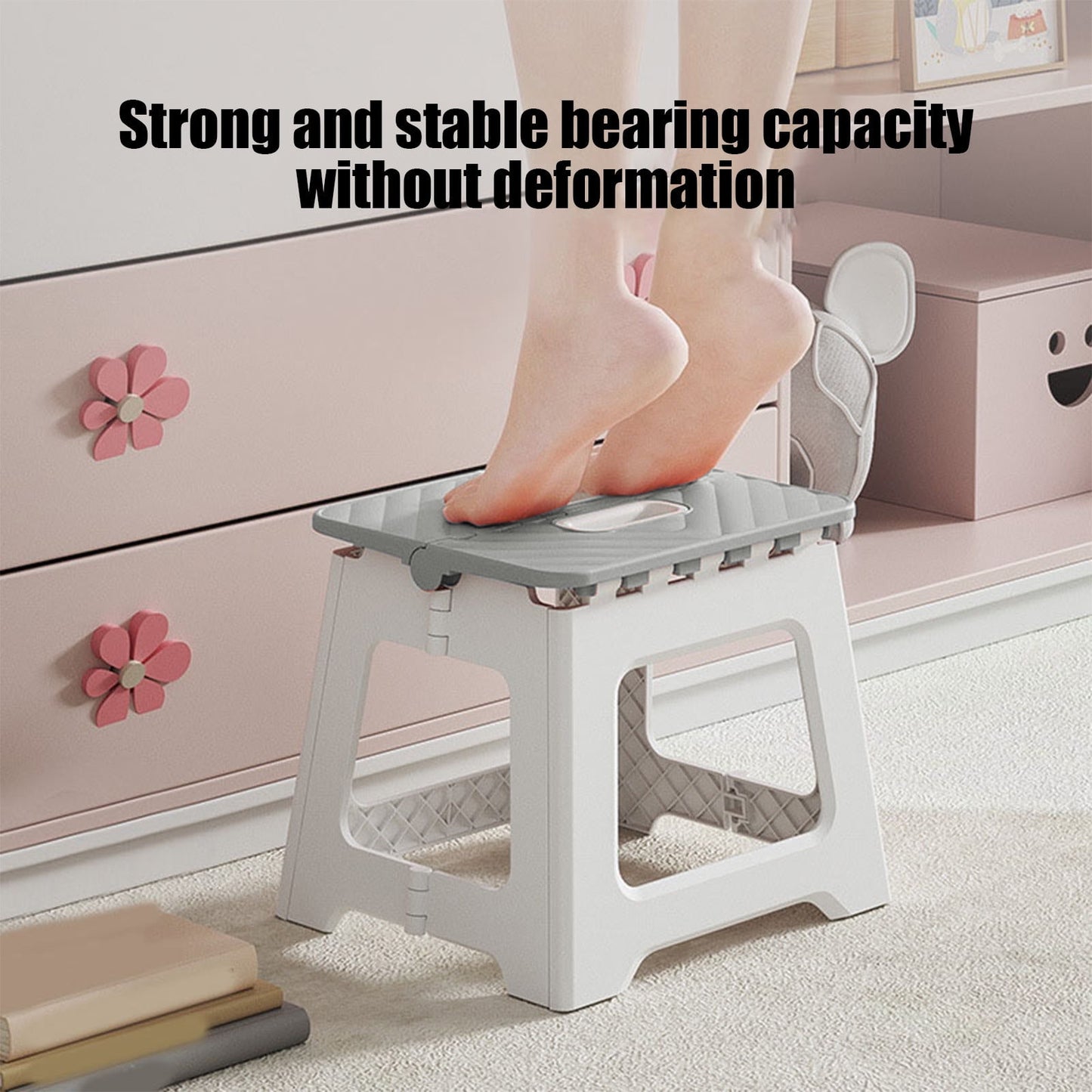 Non-Slip Folding Step Stools - 9x7in Shower Stool for Shaving Legs, Stool Foldable, Foot Stool, Holds Up to V1189-LWWAL-20260401-05320