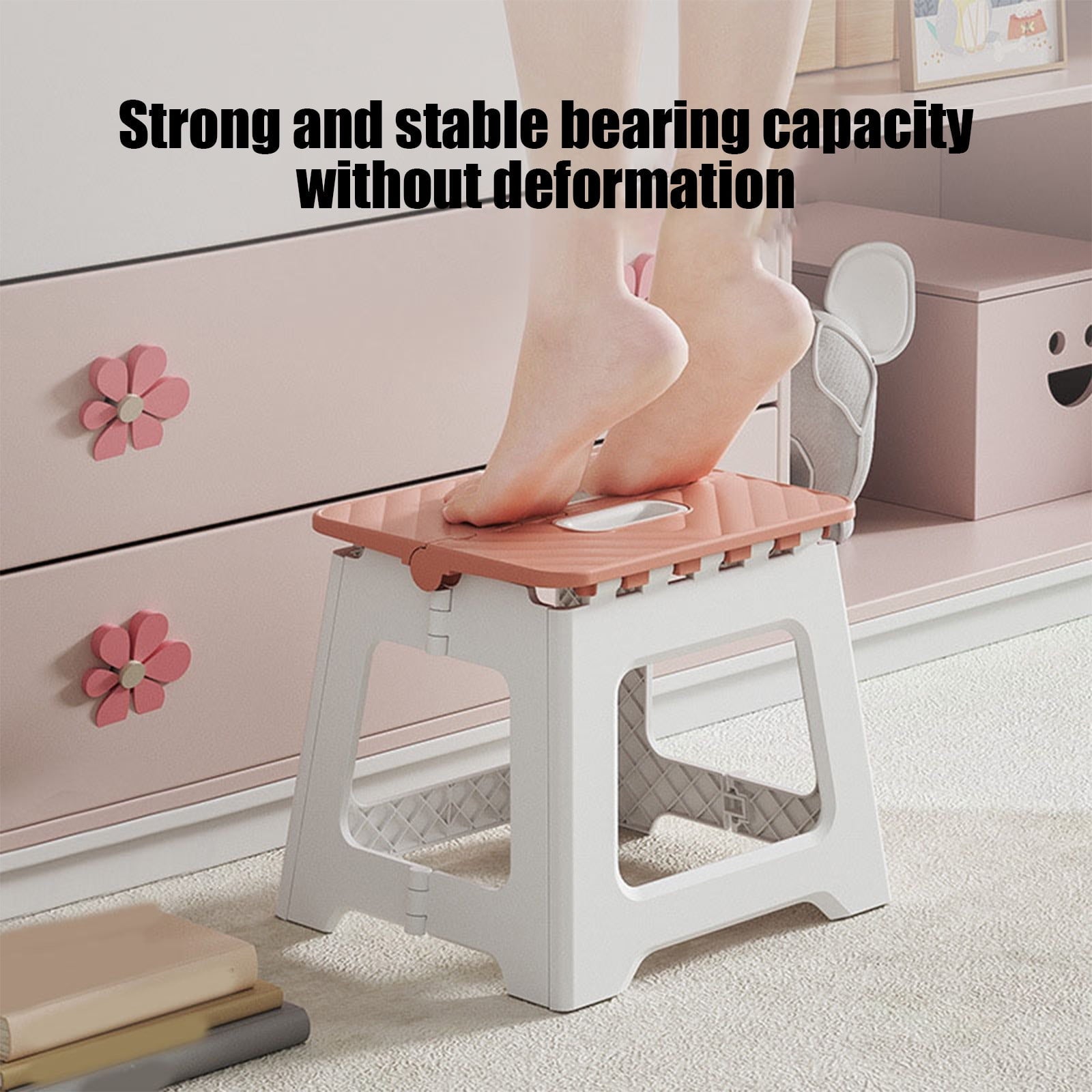 Non-Slip Folding Step Stools - 9x7in Shower Stool for Shaving Legs, Stool Foldable, Foot Stool, Holds Up to V1189-LWWAL-20260401-05321