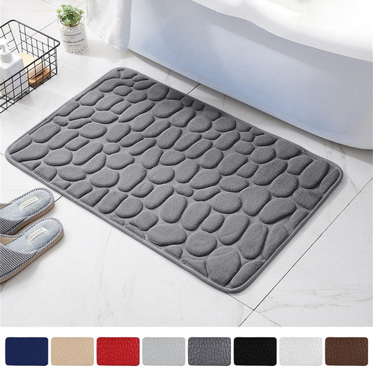 40 x 24 Inch Cotton Bathroom Floor Mat - Super Soft, Water Absorbent, Non-Slip, Machine Washable, Ideal for V1189-LWWAL-20260401-05337