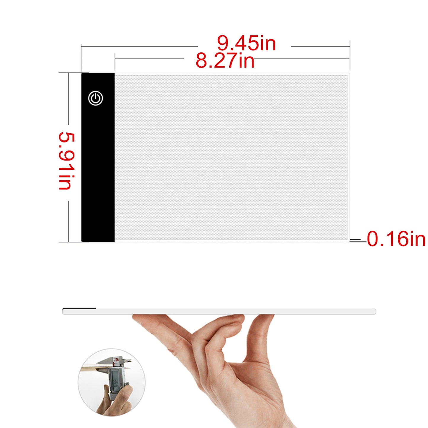 Portable A3 LED Tracing Light Box - 15.75x13.2 Inch Slim Light Pad with USB Power, Adjustable Brightness for V1189-LWWAL-20260401-05351