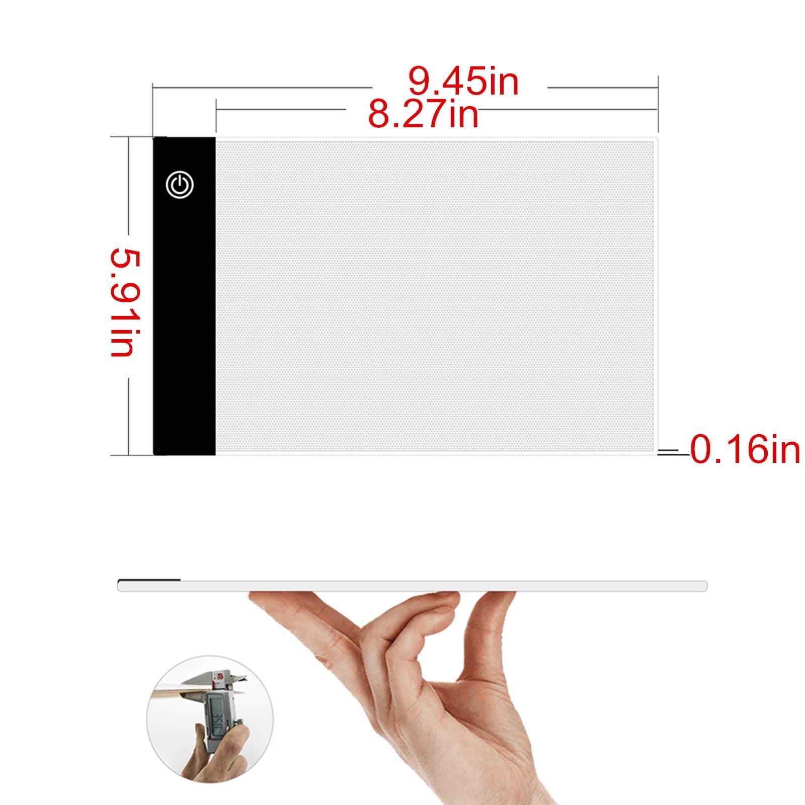 Portable A3 LED Tracing Light Box - 15.75x13.2 Inch Slim Light Pad with USB Power, Adjustable Brightness for V1189-LWWAL-20260401-05351