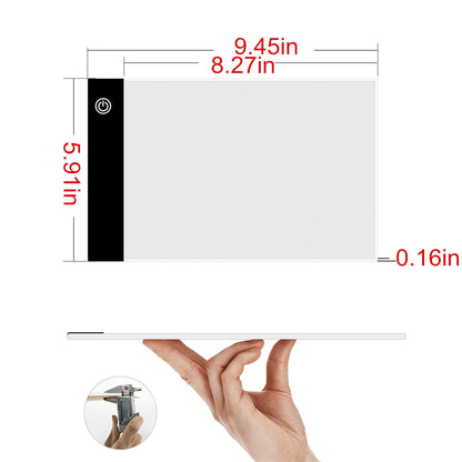 Portable A3 LED Tracing Light Box - 15.75x13.2 Inch Slim Light Pad with USB Power, Adjustable Brightness for V1189-LWWAL-20260401-05351