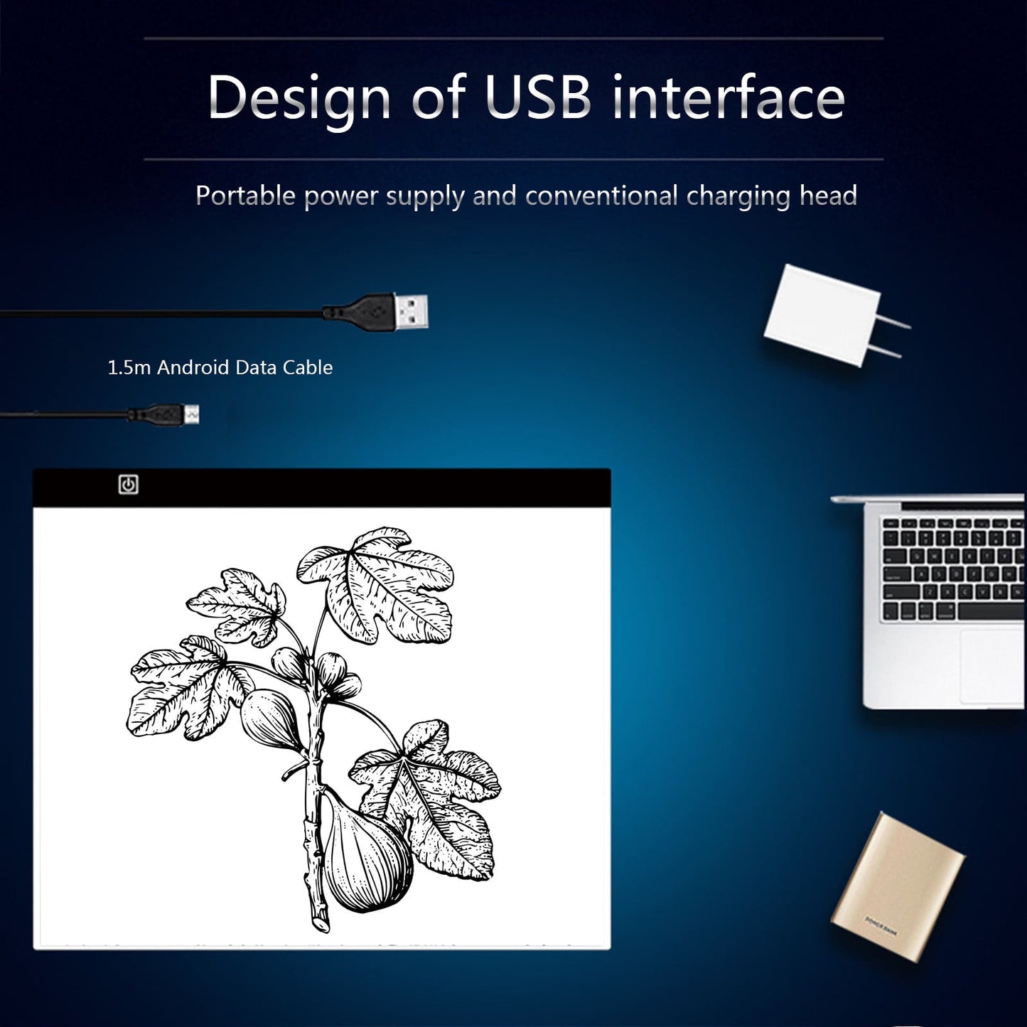Portable A3 LED Tracing Light Box - 15.75x13.2 Inch Slim Light Pad with USB Power, Adjustable Brightness for V1189-LWWAL-20260401-05353