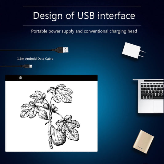 Portable A3 LED Tracing Light Box - 15.75x13.2 Inch Slim Light Pad with USB Power, Adjustable Brightness for V1189-LWWAL-20260401-05353