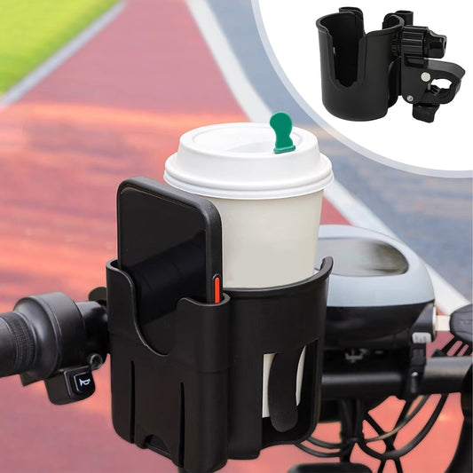 2-in-1 Bicycle Cup Holder with Mobile Phone Holder - Universal Water Bottle Holder, Coffee & Tea Mug Holder, V1189-LWWAL-20260401-05354