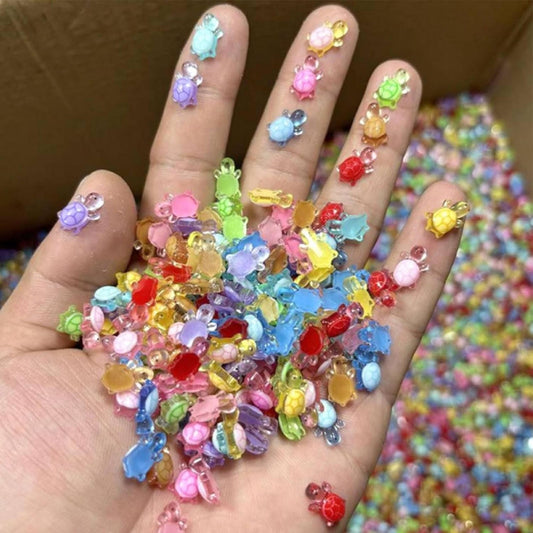100 PCS Cute Tiny Turtles for Crafts - Mini Turtle Figurines Glow in The Dark Miniatures Resin Turtles Cute V1189-LWWAL-20260401-05361