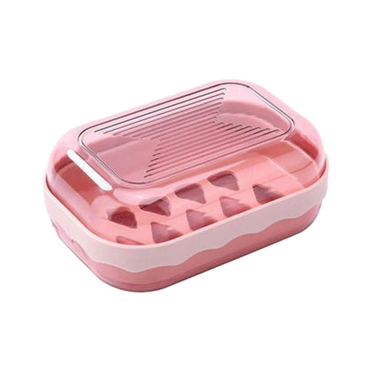 Covered Soap Box with Lid - Plastic Bar Soap Case with Drain Tray, Portable Countertop Soap Container, V1189-LWWAL-20260401-05363