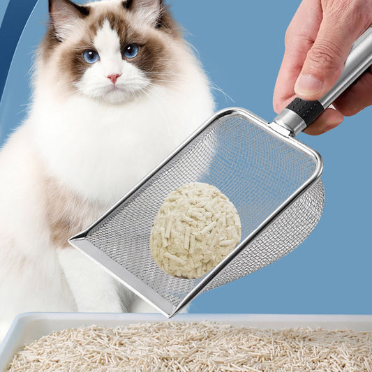 Stainless Steel Cat Litter Shovel - Mesh Shovel with Small Holes, Fine Mesh Sand Scoop for Litter Box V1189-LWWAL-20260401-05364