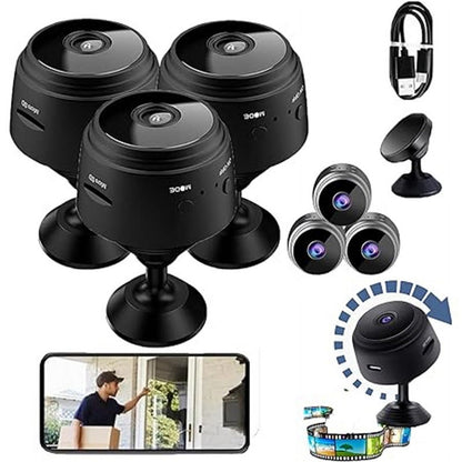 Magnetic Mini Security Camera - 3 Pack 1080P WiFi Wireless Security Camera - Motion Detection, Night Vision, V1189-LWWAL-20260401-05366