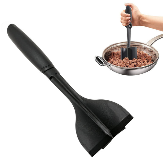 Manual Hamburger Meat Chopper Stirrer - Long Handle Chopper for Mixing Cutting, Egg Salad, Mashed Potato Red, V1189-LWWAL-20260401-05368
