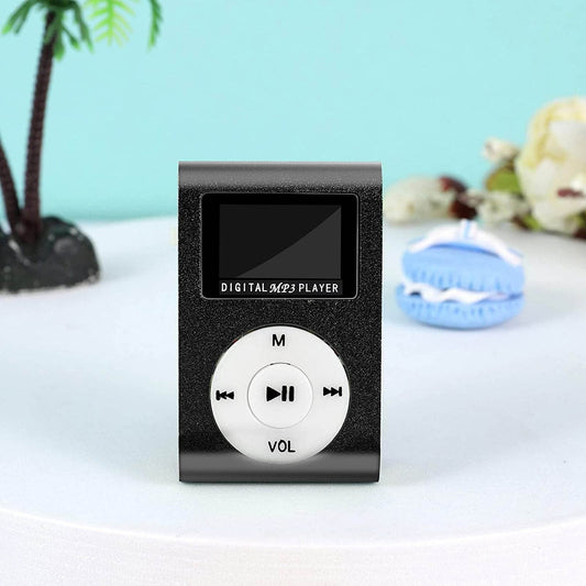 Portable MP3 Player with Clip - Mini USB LCD Screen MP3 Player, Support MP1, MP2, MP3 Music Formats, Built-in V1189-LWWAL-20260401-05369