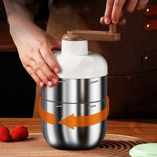 Manual Ice Crusher - Hand-Cranked Shaving Machine for Household & Commercial Use - Stainless Steel Blades, V1189-LWWAL-20260401-05391