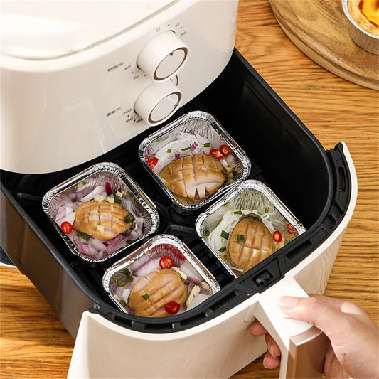 20-Pack Heart-Shaped Aluminum Foil Pans - Disposable Baking Cups for Egg Cooking, Air Fryer Use, Perfect for V1189-LWWAL-20260401-05397