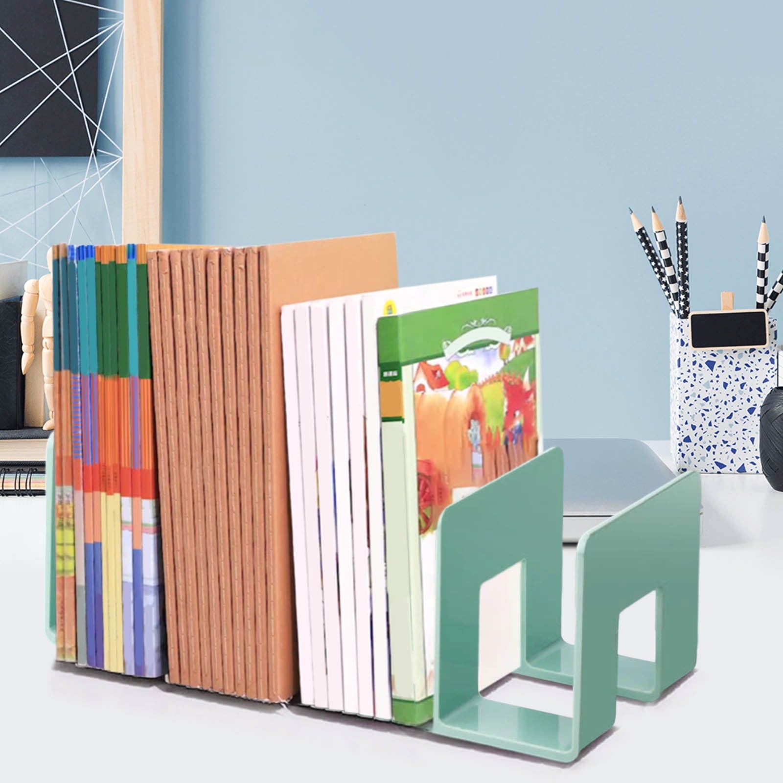 Desktop Acrylic File Organizer,4 Compartment Organizer Shelf Vertical,Book Organizer with 4 V1189-LWWAL-20260401-05402