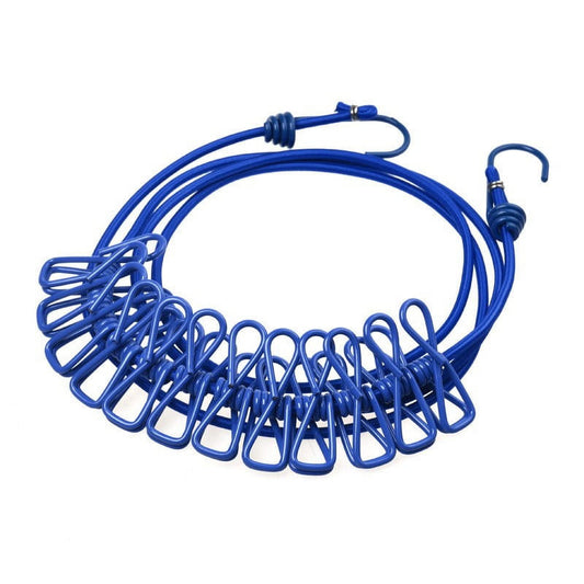 Portable Clothesline for Travel, Camping, and RV - Windproof Elastic Clothesline with 12 Clips, 6ft Length, V1189-LWWAL-20260401-05404