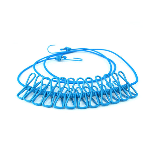 Portable Clothesline for Travel, Camping, and RV - Windproof Elastic Clothesline with 12 Clips, 6ft Length, V1189-LWWAL-20260401-05405