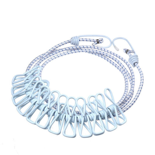 Portable Clothesline for Travel, Camping, and RV - Windproof Elastic Clothesline with 12 Clips, 6ft Length, V1189-LWWAL-20260401-05406