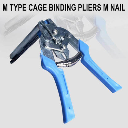 M-Type Nail Ring Pliers Kit with 600 Clips - Automatic Cage Building Tool for Chicken Coops & Fences - V1189-LWWAL-20260401-05409