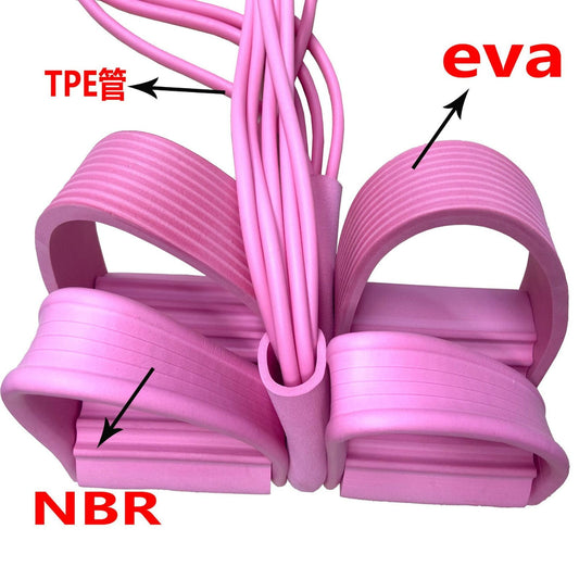 21 Fitness Resistance Bands-4 Tube Pedal Ankle Puller - Sit up Leg Stretch Rope Exercise Bands with Handles, V1189-LWWAL-20260401-05419