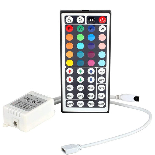 12V LED Strip Light Controller - 44 Key IR Infrared Wireless Remote with Receiver, RGB Color Changing, 16 V1189-LWWAL-20260401-05420
