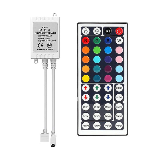 12V LED Strip Light Controller - 44 Key IR Infrared Wireless Remote with Receiver, RGB Color Changing, 16 V1189-LWWAL-20260401-05420