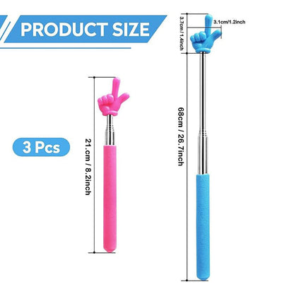 Retractable Teacher Pointer Sticks, 5 Colors Hand Pointer Stick, Student Finger Pointing Sticks, Extendable V1189-LWWAL-20260401-05449