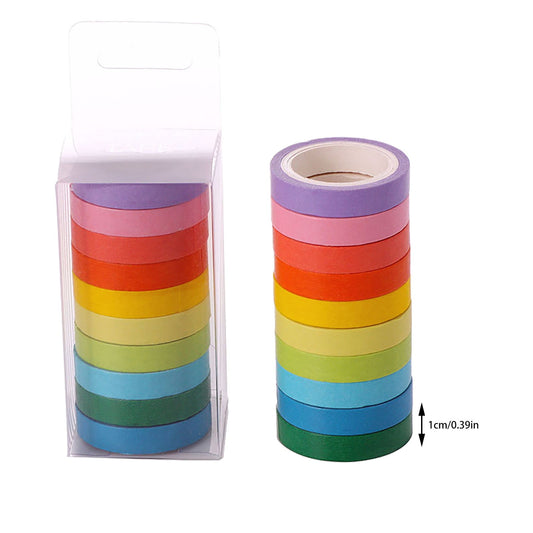 Washi Tape Set, Colored Masking Tape, 10mm Rainbow Pastel Writable Colorful Washi Tapes for Painting, DIY V1189-LWWAL-20260401-05450