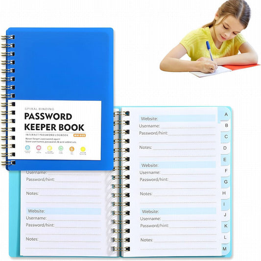 Password Book with alphabetical tabs. Internet Address Organizer Logbook. Small Pocket Password Keeper for V1189-LWWAL-20260401-05470