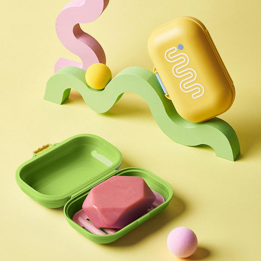 Travel Soap Case, Waterproof Portable Container with Ventilated Lid, Cute Bath Accessory for Hotels, Gym, V1189-LWWAL-20260401-05538