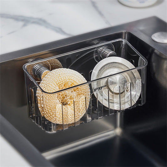 Kitchen Sponge Holder with Suction Cups, Removable Sink Caddy Organizer for Brushes, Dishcloths, Stainless V1189-LWWAL-20260401-05543